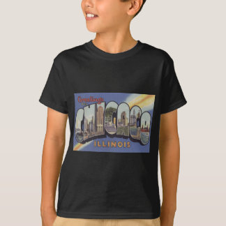 Gruß aus Chicago Große Letter Vintages Thema T-Shirt