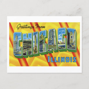 Gruß aus Chicago, Illinois im Vintage-Stil Postkarte
