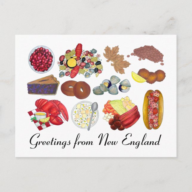 Gruß aus Coastal New England Küche Postkarte (Vorderseite)