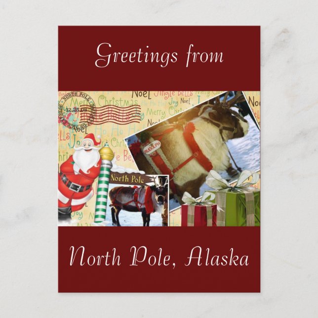 Gruß aus dem Nordpol, Alaska Postkarte (Vorderseite)