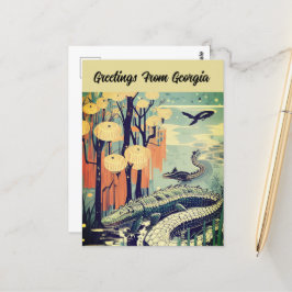 Gruß aus Georgia individuell anpassbare Reisekarte Postkarte