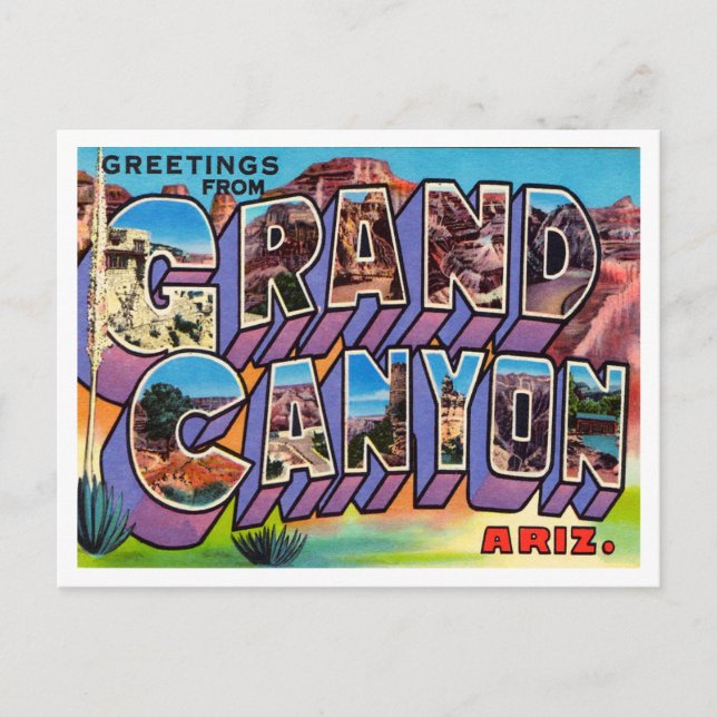 Gruß aus Grand Canyon, Arizona Travel Postkarte (Vorderseite)