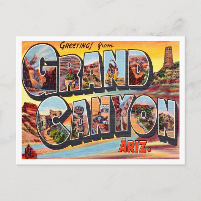 Gruß aus Grand Canyon, Arizona Travel Postkarte (Vorderseite)