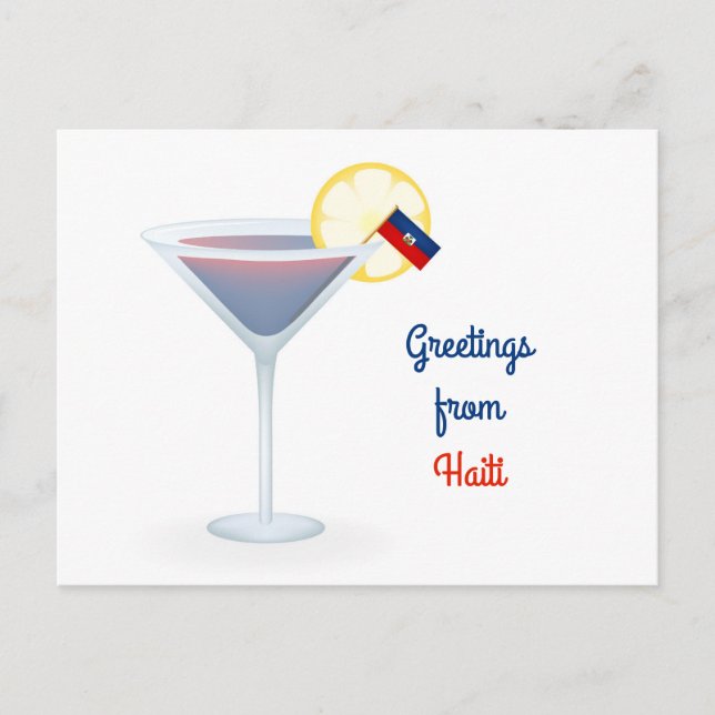 Gruß aus Haiti Cocktail Urlaubskarte Feiertagspostkarte (Vorderseite)