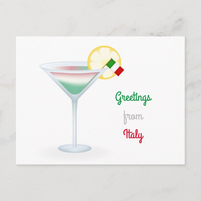 Gruß aus Italien Cocktail Urlaub Postkarte (Vorderseite)