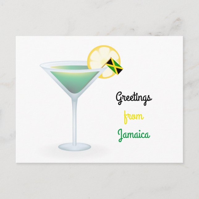 Gruß aus Jamaika Cocktail Urlaub Postkarte (Vorderseite)