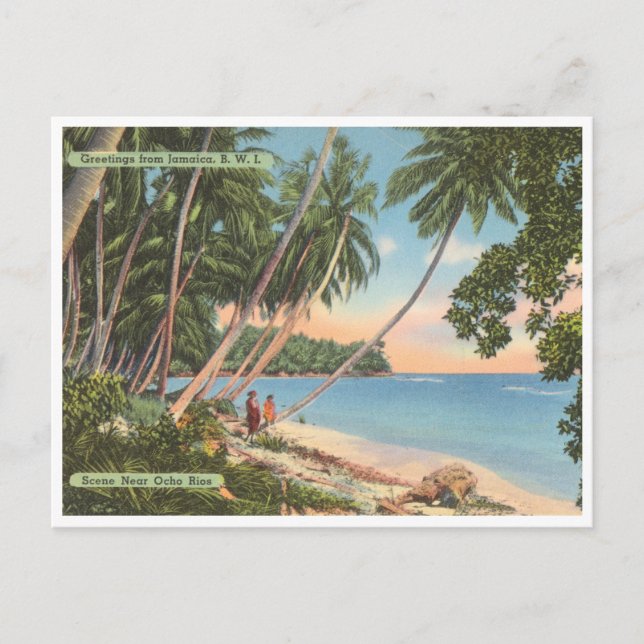 Gruß aus Jamaika Vintag Beach Scene Postkarte (Vorderseite)