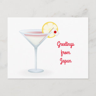 Gruß aus Japan Cocktail Urlaub Postkarte