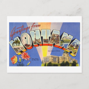 Gruß aus Montana im Vintage-Stil Postkarte