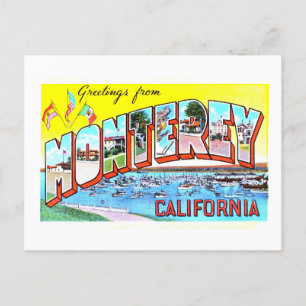 Gruß aus Monterey, Kalifornien, im Stil der Vergan Postkarte