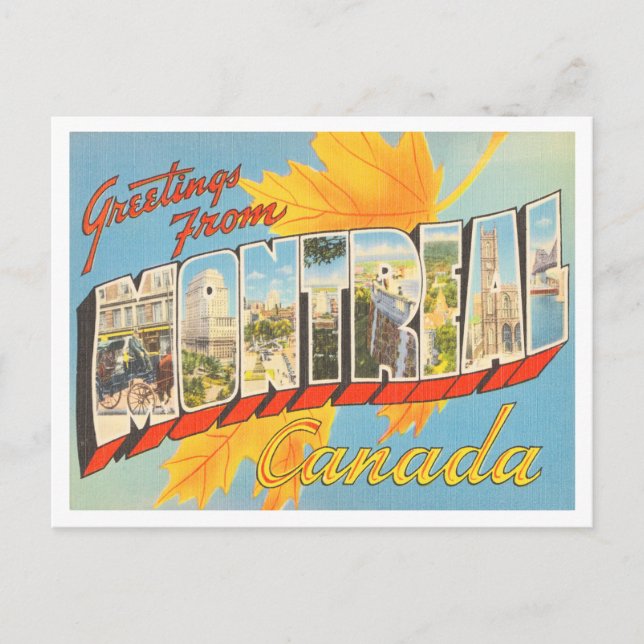 Gruß aus Montreal, Canada Vintage Travel Postkarte (Vorderseite)