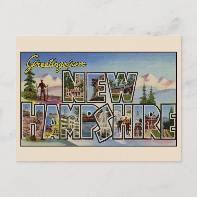 Gruß aus New Hampshire Large Letter Postcard Postkarte (Vorderseite)