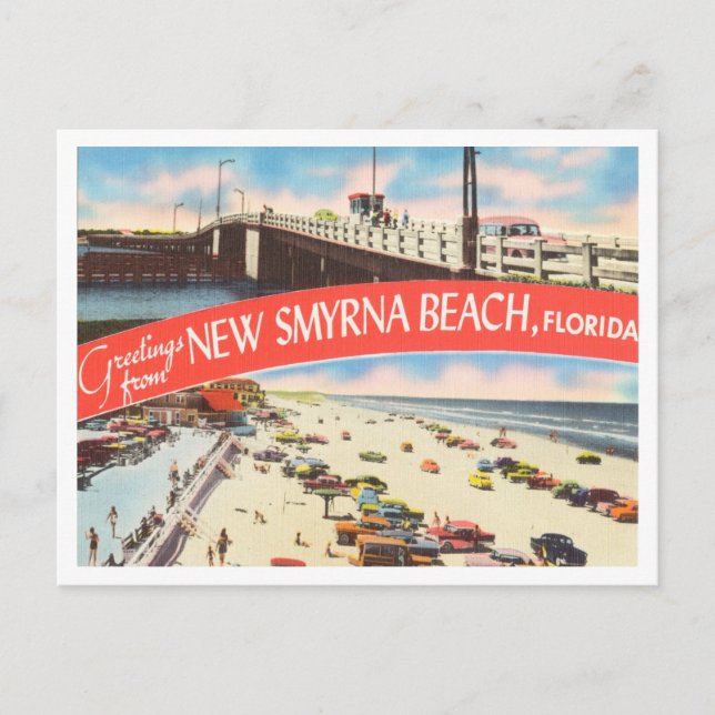 Gruß aus New Smyrna Beach, Florida Travel Postkarte (Vorderseite)