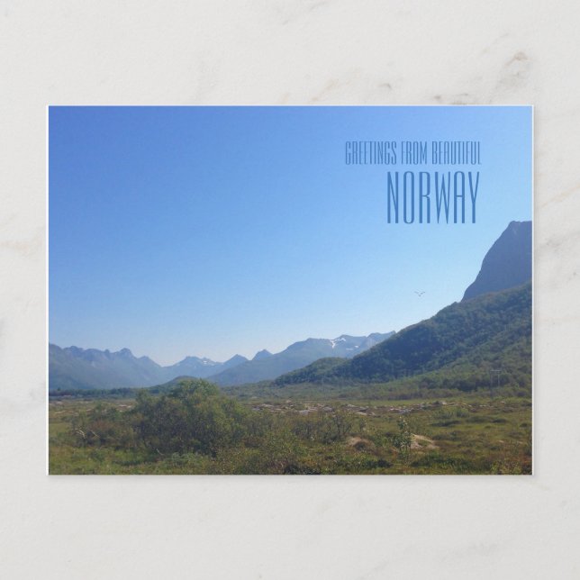 Gruß aus Norwegen - Berge Fotokarte Postkarte (Vorderseite)