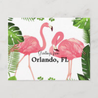 Gruß aus Orlando, FL—rosa Flamingos