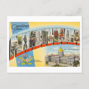 Gruß aus Pennsylvania im Vintage-Stil Postkarte