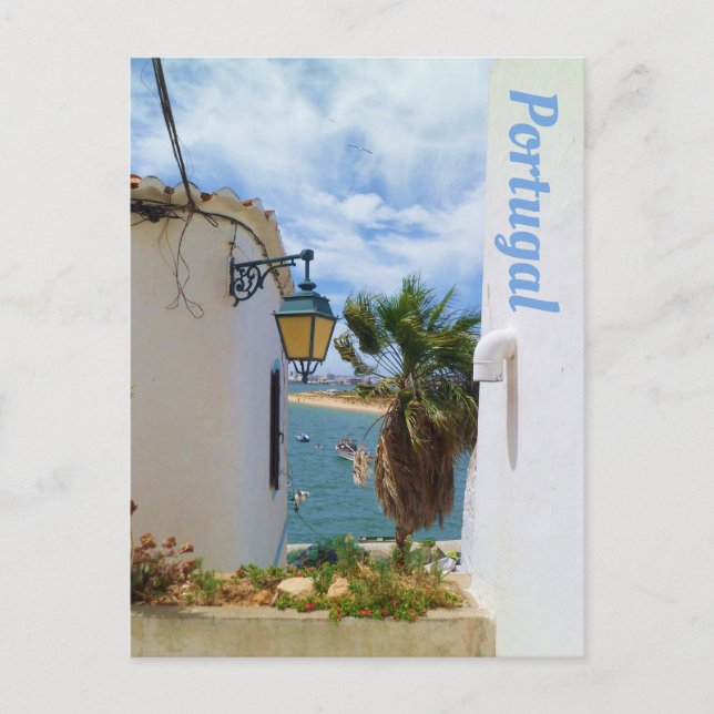 Gruß aus Portugal Küstendorf Postkarte (Vorderseite)