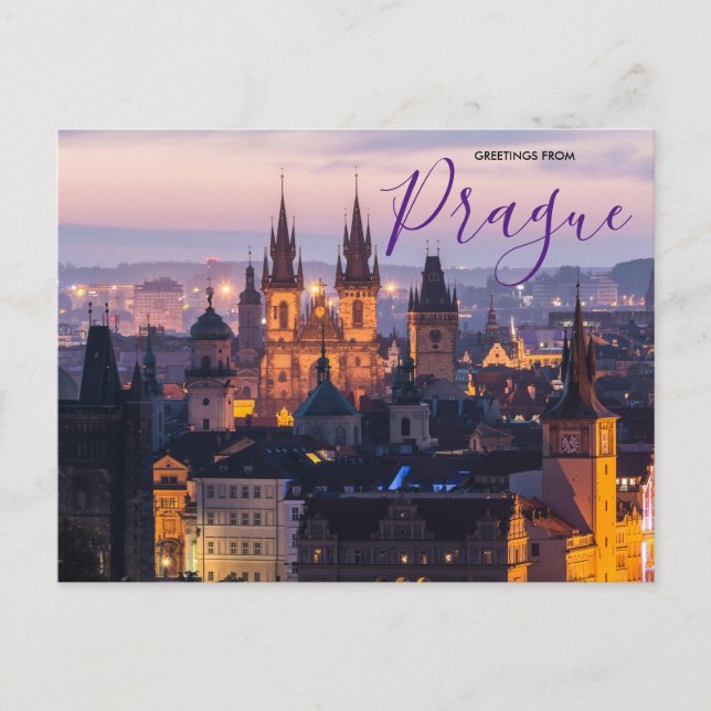 Gruß aus Prag Landschaftlich Postcard Tschechisch Postkarte (Vorderseite)