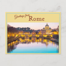 Gruß aus Rom, Italien Vintage Postkarte