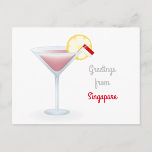 Gruß aus Singapur Cocktail Holiday Postcard Feiertagspostkarte