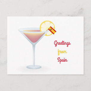Gruß aus Spanien Cocktail Urlaub Postkarte