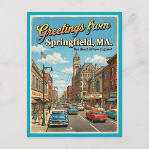 Gruß aus Springfield MA Postkarte, 1960er Jahre  Postkarte