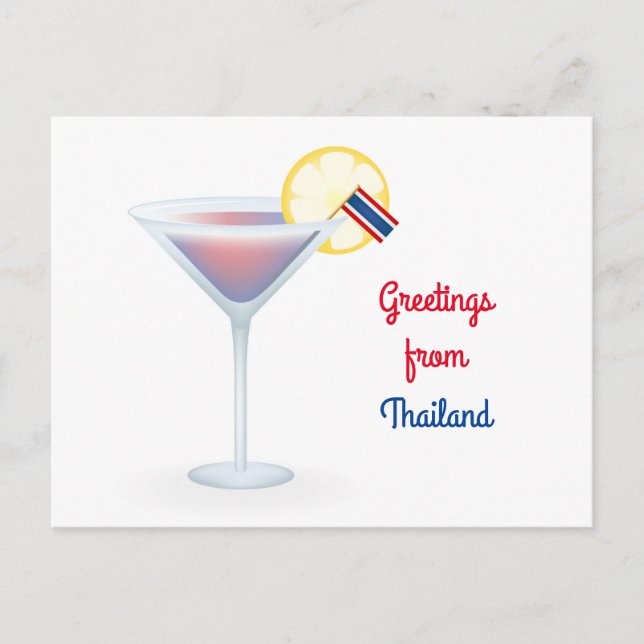 Gruß aus Thailand Cocktail Urlaub Postkarte (Vorderseite)