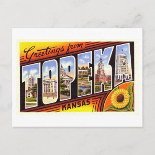 Gruß aus Topeka, Kansas im Vintage-Stil Postkarte