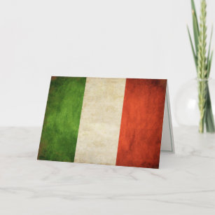 Gruß Cad mit Vintager italienischer Flagge Karte