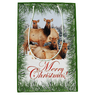 Gruß der Elch-frohen Weihnachten Mittlere Geschenktüte