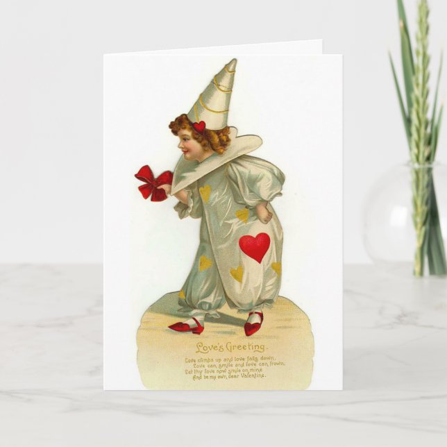 Gruß der Liebe - Vintage Valentinkarte Feiertagskarte (Vorderseite)