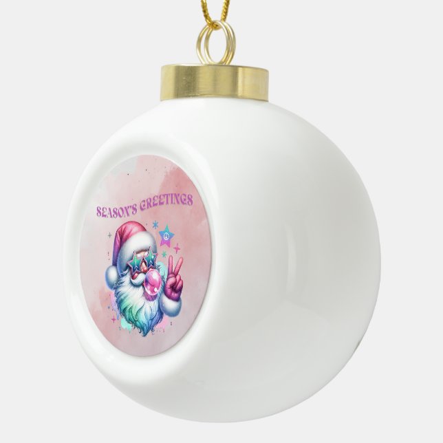 Gruß der Saison Keramik Kugel-Ornament (Rechts)