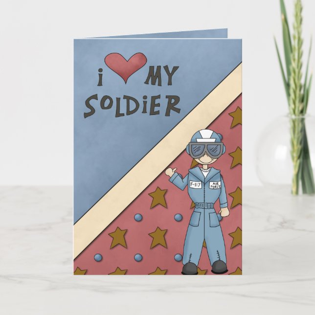 Gruß des Soldaten der militärischen Luftwaffe Karte (Vorderseite)