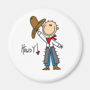 Grüß dich! Cowboy-Strichmännchen-Magnet Magnet