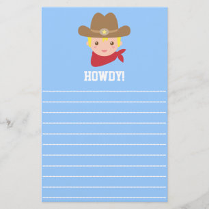 Grüß dich, niedlicher Cowboy für kleine Jungen Briefpapier