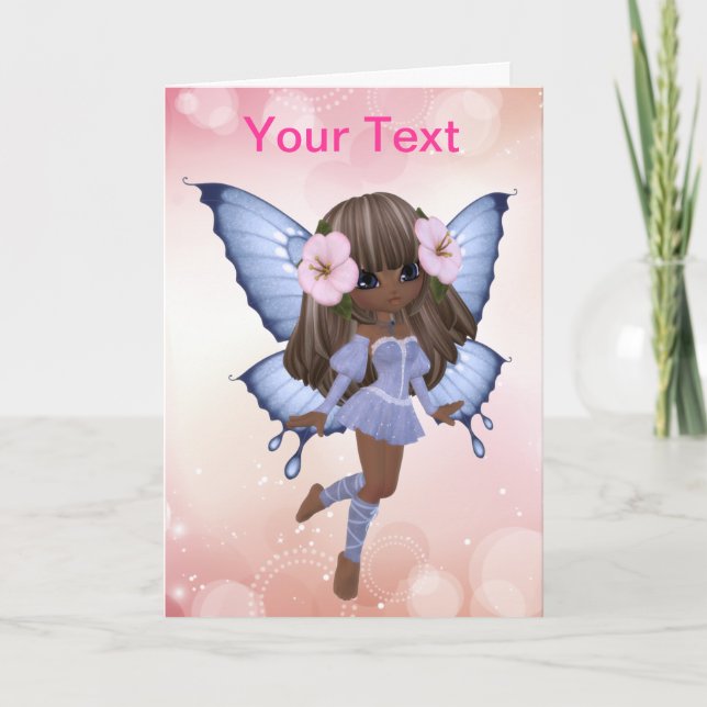 Gruß-Karte Afroamerikaner-Prinzessin-Butterfly Karte (Vorderseite)