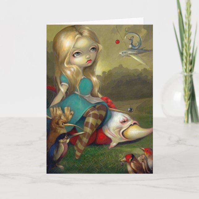 Gruß-Karte "Alices und der Bosch Vögel" Karte (Vorderseite)