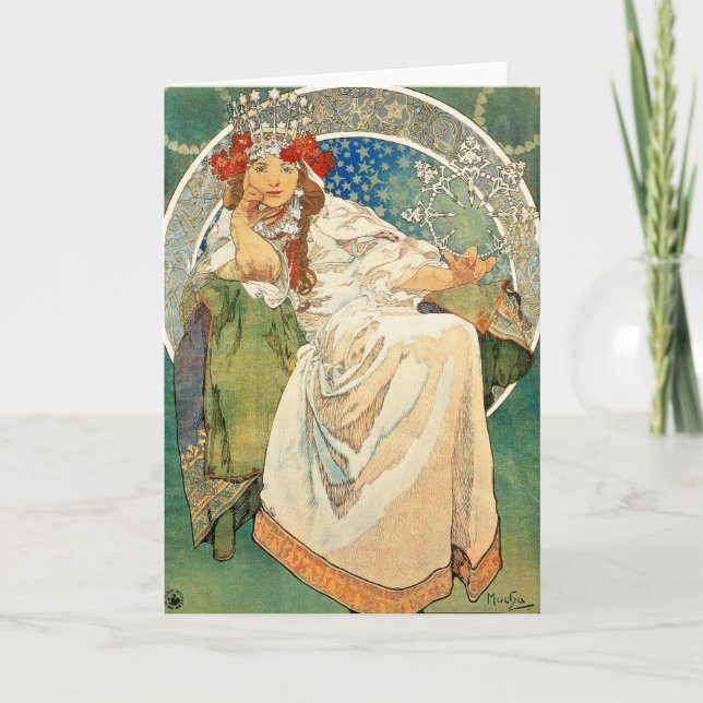 Gruß-Karte Alphonse-Mucha Prinzessin-Hyacinth Karte (Vorderseite)