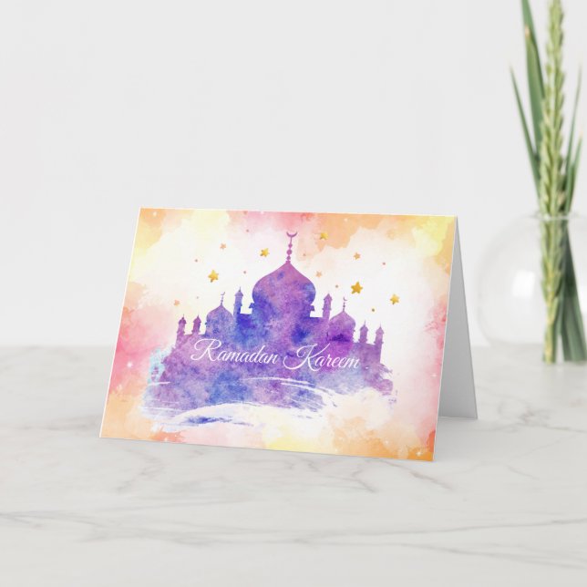 Gruß-Karte Aquarell-Ramadans Kareem Karte (Vorderseite)