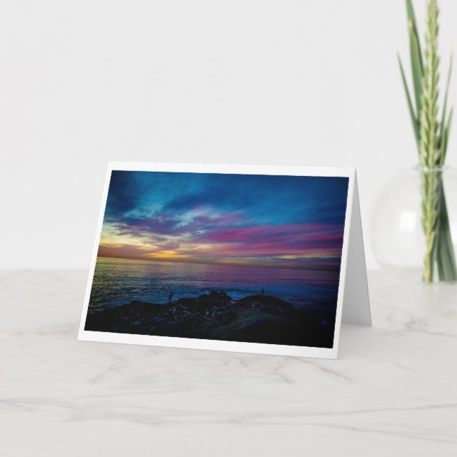 Gruß-Karte - Aquarell-Sonnenuntergang Karte (Vorderseite)