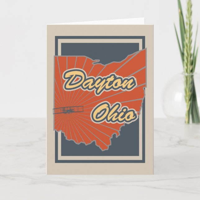 Gruß-Karte Daytons, Ohio - Reise-Druck Karte (Vorderseite)