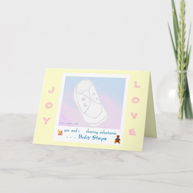 Gruß-Karte der Baby-Schritt-Babyparty-/Geburt Einladung (Vorderseite)