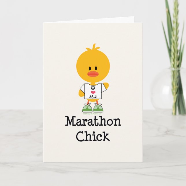 Gruß-Karte der Marathon-Küken-FriedensLiebe-26,2 Karte (Vorderseite)