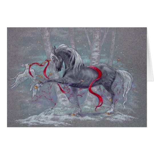 Gruß-Karte - Feiertags-Einhorn-Schnee-Vogel Karte