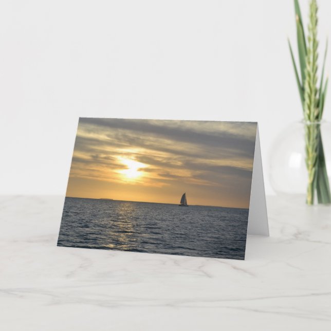 Gruß-Karte - Key West, FL-Sonnenuntergang Karte (Vorderseite)