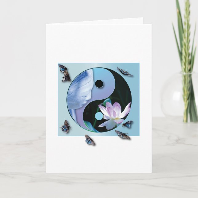 Gruß-Karte Lotuss Yin Yang Karte (Vorderseite)