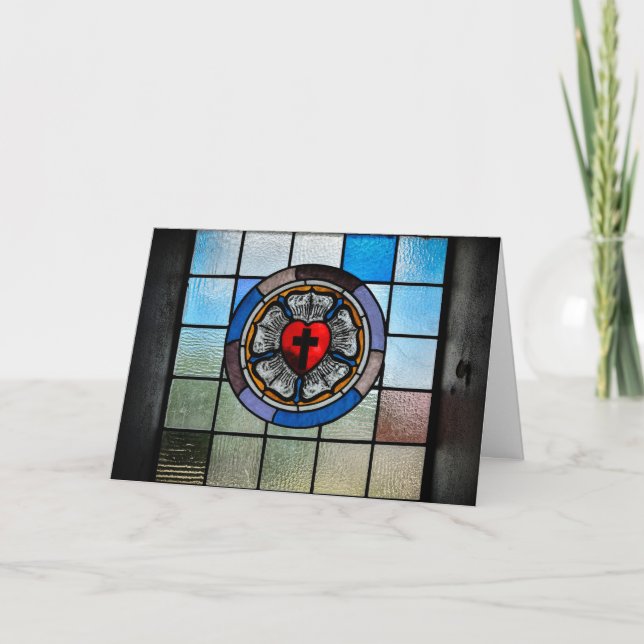 Gruß-Karte - Luther Rose Karte (Vorderseite)