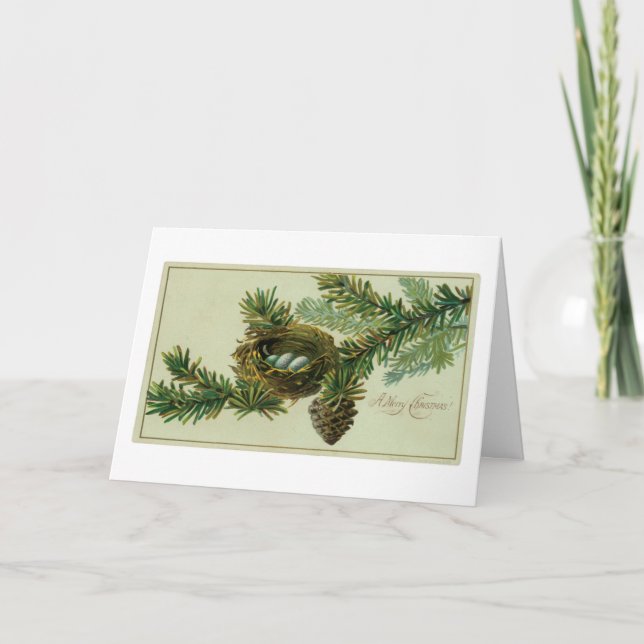 Gruß-Karte mit Vintagem Bild Feiertagskarte (Vorderseite)