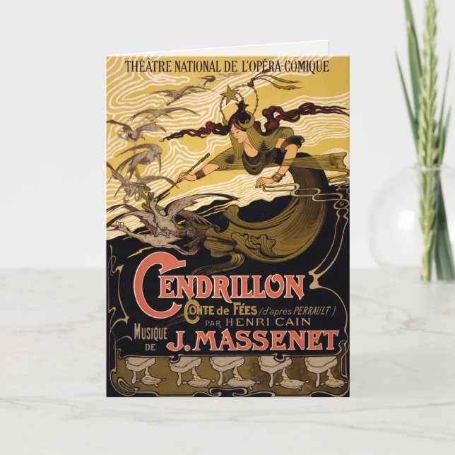 Gruß-Karte mit Vintagem Theater-Plakat Karte (Vorderseite)