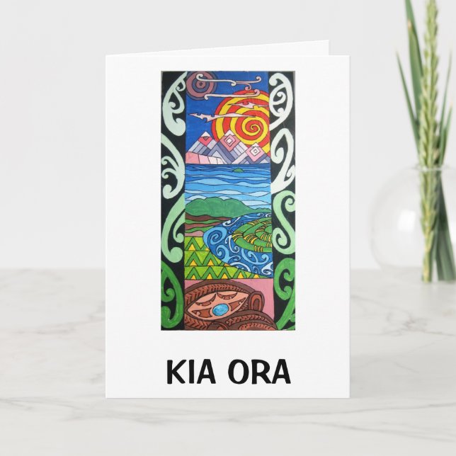 Gruß-Karte - NZ- Kiaora - Arohanui Karte (Vorderseite)